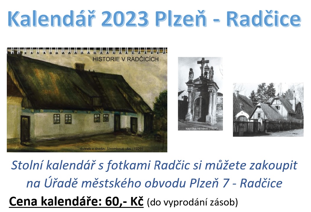 Oznámení - prodej stolního kalendáře s historickými fotkami Radčic