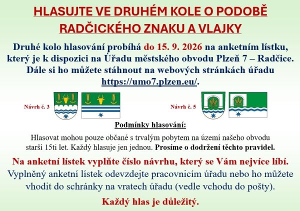 Hlasování druhé kolo - znak a&nbsp;vlajka