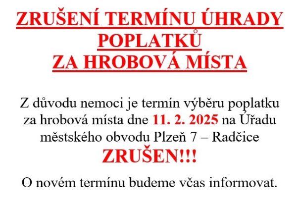 Hrobová místa - zrušení termínu