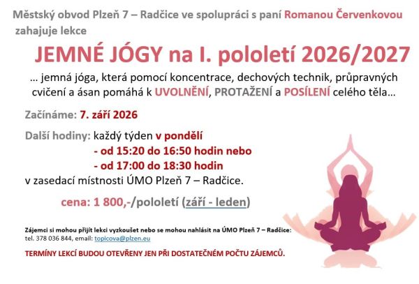 Jemná jóga I. pololetí