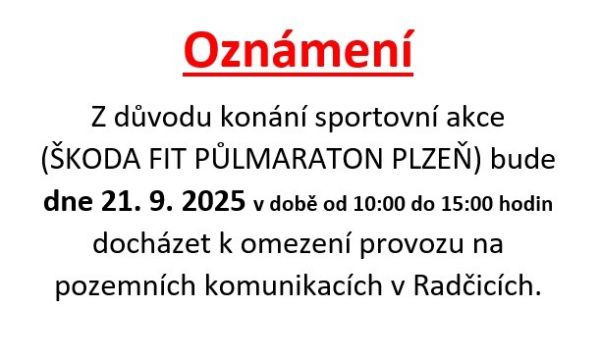 Oznámení - uzavírka