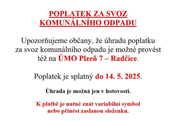 Poplatek za svoz komunálního odpadu