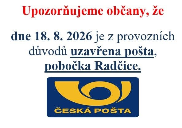 Pošta - uzavření