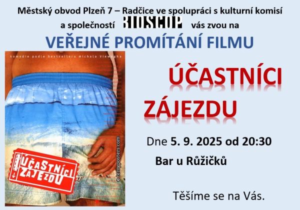 Promítání filmu - Účastníci zájezdu