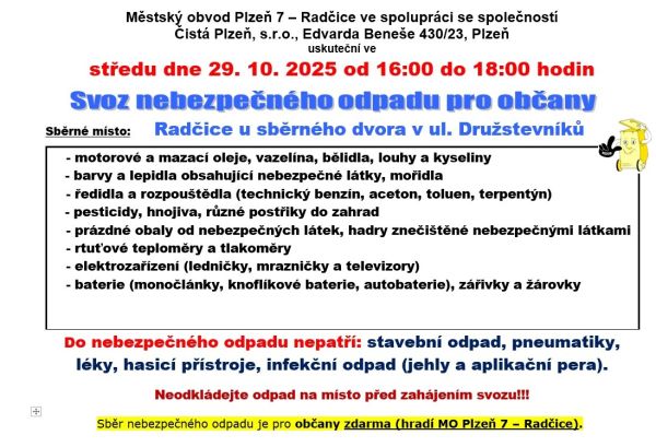 Svoz nebezpečného odpadu