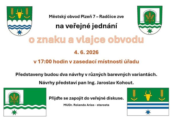 Veřejné projednání - znak, vlajka