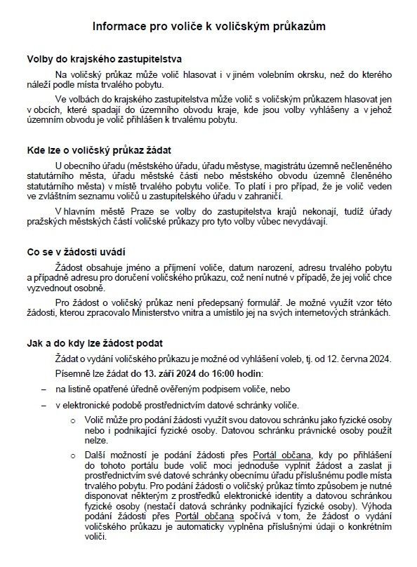 Voličské průkazy 1