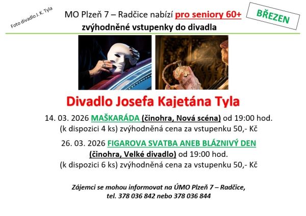 Vstupenky divadlo - březen 2026