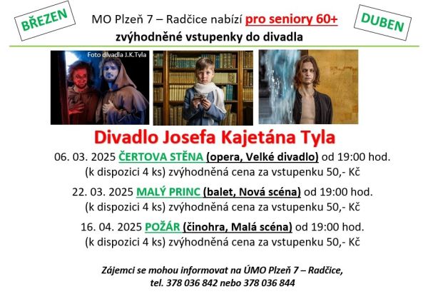 Vstupenky dívadlo březen,duben