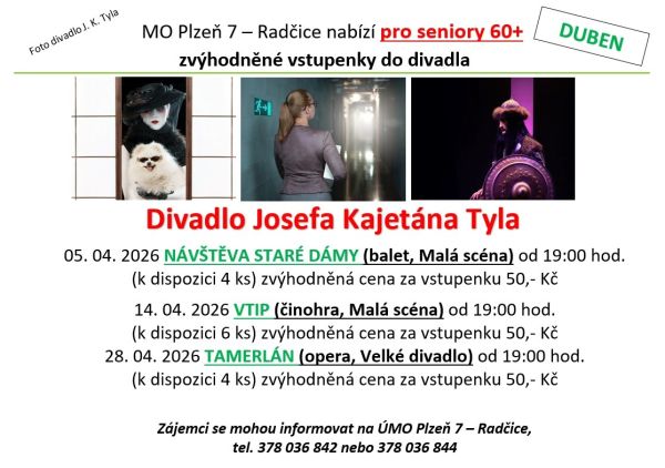 Vstupenky divadlo - duben