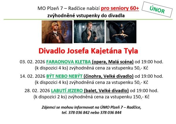 Vstupenky divadlo - únor