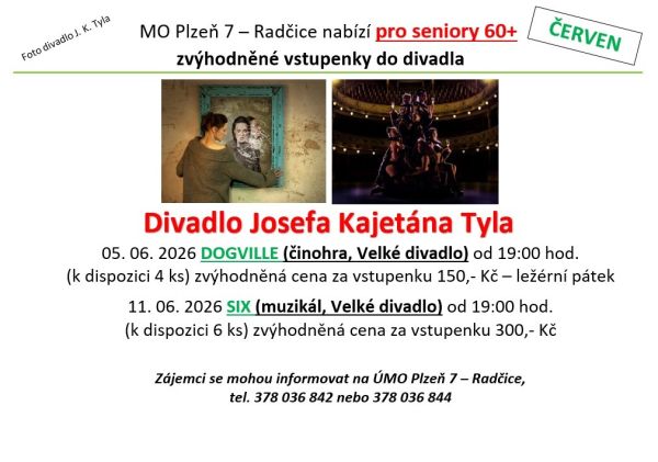 Vstupenky do&nbsp;divadla - červen