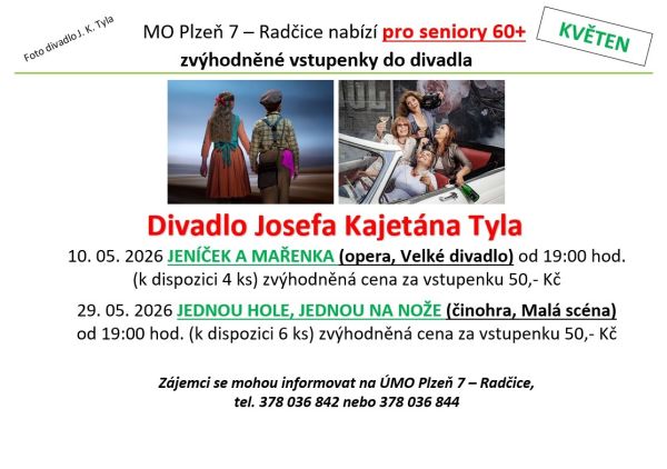 Vstupenky do&nbsp;divadla - květen 2026