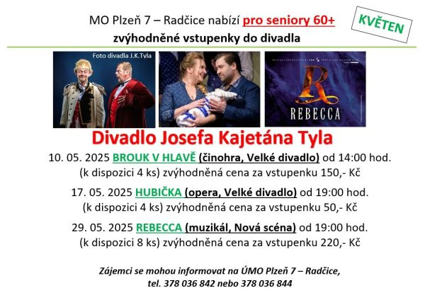 Vstupenky do divadla květen