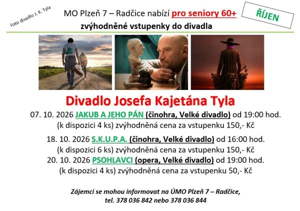 Vstupenky do&nbsp;divadla - říjen 2026