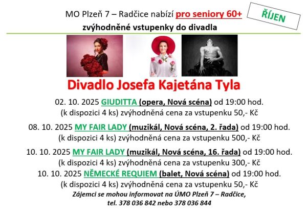 Vstupenky do divadla - říjen