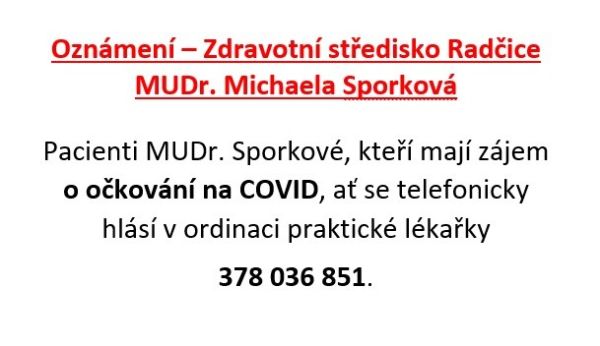 Zdravotní středisko - očkování