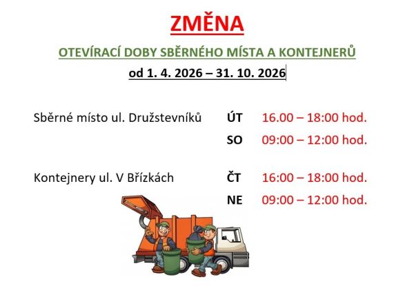 Změna otevírací doby kontejnerů